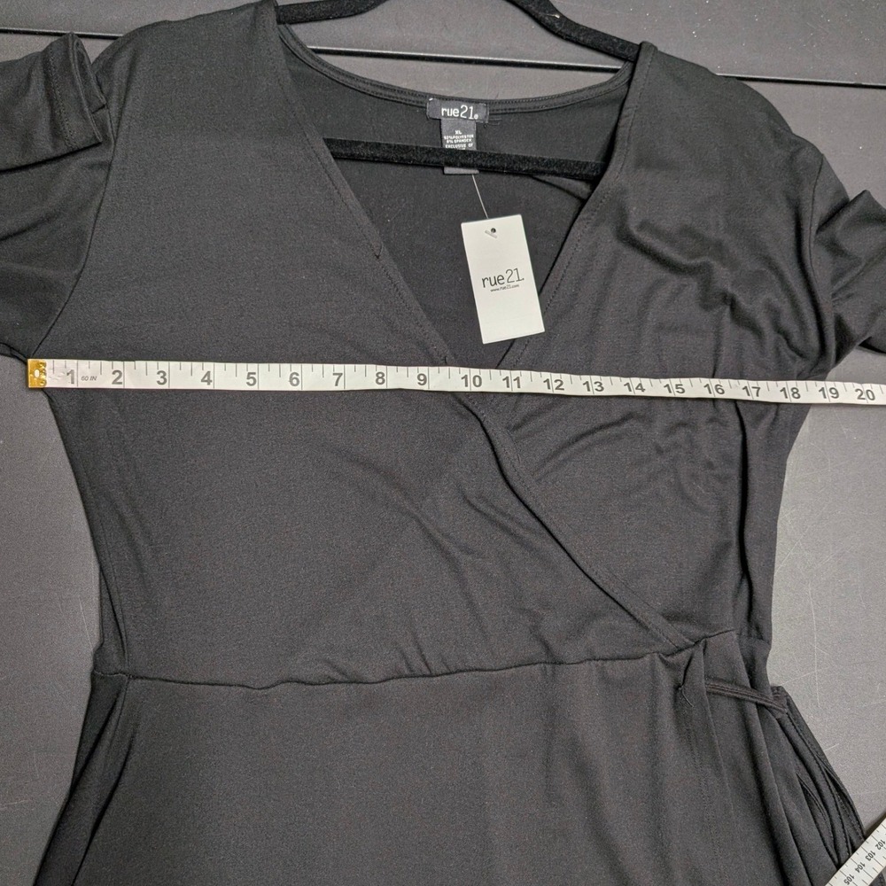 Rue21 Womens Little Black Wrap V-Neck 3/4 Sleeve Mini Dress XL NWT - Picture 5 of 6
